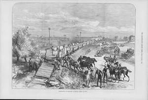 Seller image for 1875 Antique Print - INDIA Artillery Railway Trains Horses Soldiers (293) for sale by Antique Paper Company