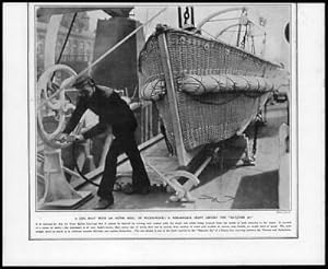 Seller image for 1912 SHIPS Life Boat with an Outer Shell of Wicker Batavier 3rd De Vosse (351) for sale by Antique Paper Company