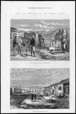 Seller image for 1879 Antique Print ZULU WAR NEW FORT MELVILL RORKES DRIFT INTERIOR (204) for sale by Antique Paper Company