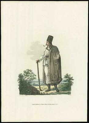 Bild des Verkufers fr 1804 HUNGARIAN PEASANT Hand Coloured Aquatint Traditional Costume (AC27-28) zum Verkauf von Antique Paper Company