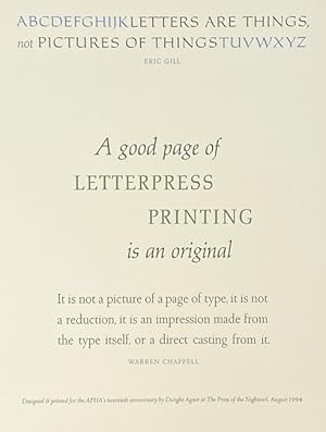 Bild des Verk�ufers f�r A Type Miscellany Twentieth Anniversary Broadside Portfolio. zum Verkauf von SOPHIE SCHNEIDEMAN RARE BOOKS, ABA, ILAB