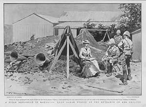Seller image for 1900 Antique Print AFRICA Siege Mafeking Lady Sarah Wilson Shelter Soldiers 212 for sale by Antique Paper Company