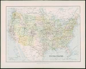 Seller image for 1903 Original Antique Colour Map - UNITED STATES GULF MEXICO (46) for sale by Antique Paper Company