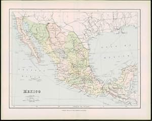 Seller image for 1903 Original Antique Colour Map - UNITED STATES CALIFORNIA MEXICO (47) for sale by Antique Paper Company