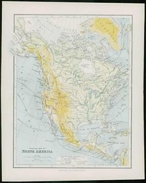 Seller image for 1903 Original Antique Colour Map - NORTH AMERICA MEXICO HONDURAS (42) for sale by Antique Paper Company