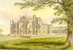 Stourton Mansion Estate Yorkshire ANTIQUE COLOR PRINT