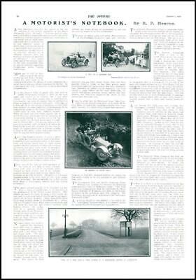 Seller image for 1910 MOTOR-CARS Bedford Romsey New Forest Fixed Mirror Corner Harrogate (13) for sale by Antique Paper Company