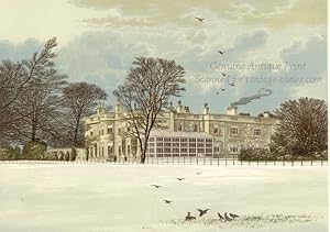 Derbyshire Ednaston Lodge Mansion, Winter COLOR PRINT