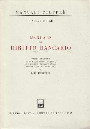 Seller image for Manuale di diritto bancario for sale by Messinissa libri