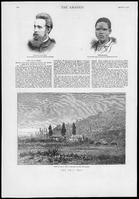 Seller image for 1879 - Antique Print SOUTH AFRICA Zulu War Rorkes Drift Witt Umkwelnataba (260) for sale by Antique Paper Company