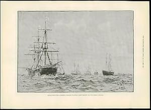 Seller image for 1889 Antique Print BRITISH SHIPS ROYAL YACHT OSBORNE German Emperor Navy (267) for sale by Antique Paper Company