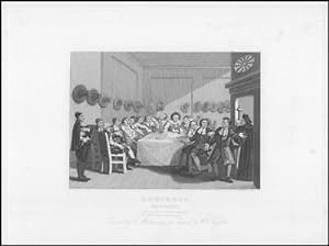 Seller image for c1880 Original Antique Print HUDIBRAS The Committee by William Hogarth (WH59) for sale by Antique Paper Company