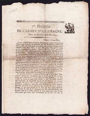 Bulletin Wien, 7e Bulletin de l`Armée d`Allemagne, von 1809