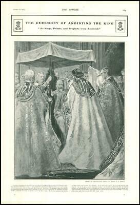 Image du vendeur pour 1902 CORONATION EDWARD 7TH Ceremony Anointing Knights Garter Pall Gold (101) mis en vente par Antique Paper Company