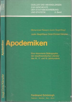 Immagine del venditore per Apodemiken - Eine rsonnierte Bibliographie der reisetheoretischen Literatur des 16., 17. und 18. Jahrhunderts (= Quellen und Abhandlungen zur Geschichte der Staatsbeschreibung und Statistik QASS, Band 2). venduto da Antiquariat Carl Wegner