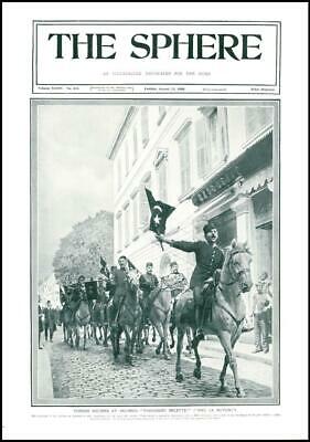 Seller image for 1908 TURKEY Soldiers Salonica Thessalonica Horses Flag (111) for sale by Antique Paper Company