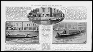 Seller image for 1911 Antique Print - ITALY Venice Gondola Golden Dustmen Red Cross Canal (139) for sale by Antique Paper Company
