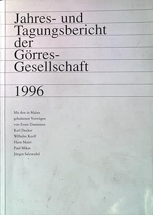Imagen del vendedor de Jahres- und Tagungsbericht der Grres-Gesellschaft 1996. a la venta por books4less (Versandantiquariat Petra Gros GmbH & Co. KG)