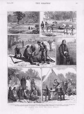 Seller image for 1878 - Antique Print AMERICA Sioux Indians War Red Cloud Squaws Shin Butte (023) for sale by Antique Paper Company