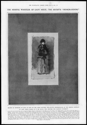 Seller image for 1911 FINE ART Antique Print - Lady Meux Missing Whistler National Gallery (212) for sale by Antique Paper Company