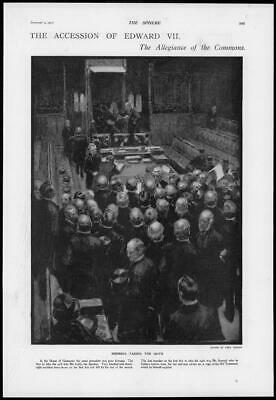 Seller image for 1901 - ROYALTY Accession Edward Seventh House Commons Taking Oath (101) for sale by Antique Paper Company