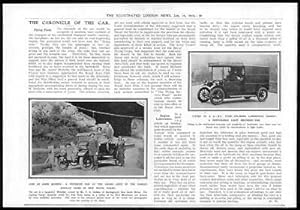 Seller image for 1915 Antique Print MOTOR CAR Wolseley Grand Arch Jenolan Lanchester Chassis (9) for sale by Antique Paper Company