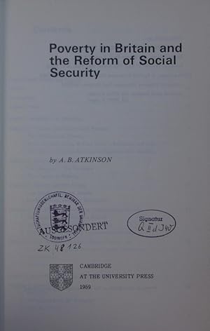 Bild des Verkufers fr Poverty in Britain and the reform of social security. zum Verkauf von Antiquariat Bookfarm