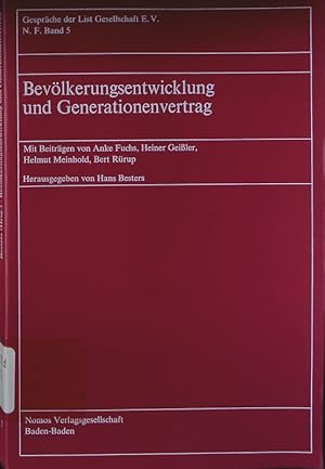 Bild des Verkufers fr Bevlkerungsentwicklung und Generationenvertrag. zum Verkauf von Antiquariat Bookfarm