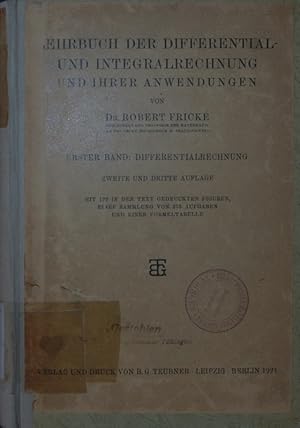 Seller image for Lehrbuch der Differential- und Integralrechnung und ihrer Anwendungen. - 1. Differentialrechnung. for sale by Antiquariat Bookfarm