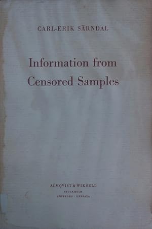 Image du vendeur pour Information from censored samples. mis en vente par Antiquariat Bookfarm