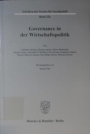 Imagen del vendedor de Governance in der Wirtschaftspolitik. a la venta por Antiquariat Bookfarm