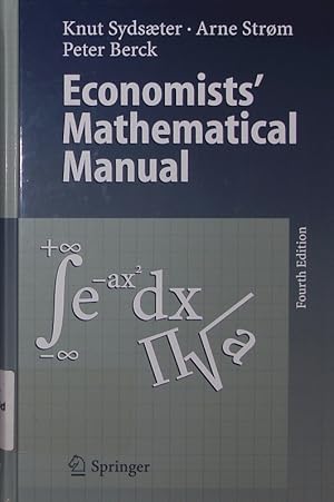 Bild des Verkufers fr Economists' mathematical manual. zum Verkauf von Antiquariat Bookfarm