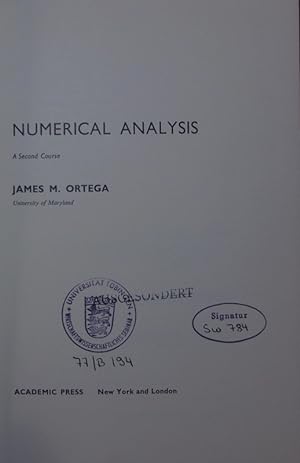 Bild des Verkufers fr Numerical analysis. a second course. zum Verkauf von Antiquariat Bookfarm