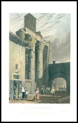 Seller image for 1829 Antique Print ITALY - View of the TEMPLE OF MARS ULTOR, ROME (TI45) for sale by Antique Paper Company