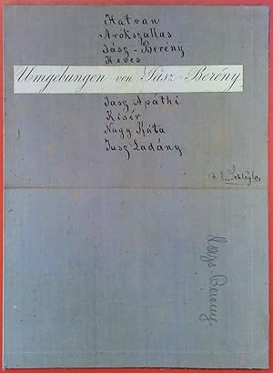 Bild des Verkufers fr Umgebungen von Jasz - Bereny. Farbige Landkarte 1 : 144 000. Ausg. 1870. Mae Karte ca. 40 x 27 cm. Auf Leinen gezogene Karte. zum Verkauf von biblion2