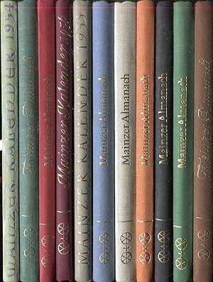 MAINZER ALMANACH - Ausgaben von 1950, 1954, 1955, 1957, 1958, 1959, 1960 1961, 1962, 1963 und 1964