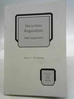 Bild des Verkufers fr Securities Regulation. 1988 Supplement zum Verkauf von World of Rare Books