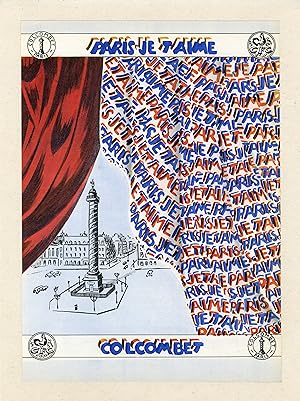 "COLCOMBET / PARIS JE T'AIME" Annonce originale entoilée parue dans PLAIRE en 1945