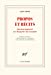 Seller image for Propos et récits: Entretiens improvisés avec Marguerite Taos Amrouche [FRENCH LANGUAGE - No Binding ] for sale by booksXpress