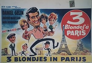 "3 BLONDES A PARIS" Réalisé par Gabriel AXEL en 1963 avec Daniel GÉLIN, Noël ROQUEVERT, Jacques M...