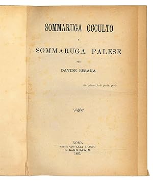 Seller image for Sommaruga occulto e Sommaruga palese for sale by Libreria Alberto Govi di F. Govi Sas