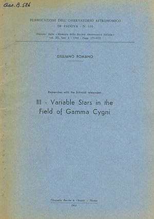 Bild des Verkufers fr Researches with the Schmidt telescopes. III-Variable stars in the field of gamma Cygni zum Verkauf von Biblioteca di Babele