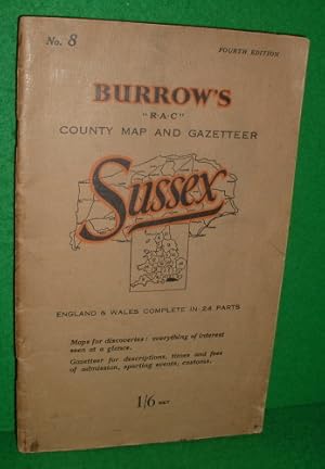 BURROW'S R.A.C.COUNTY MAP AND GAZETTEER SUSSEX No 8 , England & Wales Complete in 24 Parts
