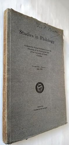 Immagine del venditore per Studies in Philology a Quarterly Journal Volume XIV Number 2 April 1917 - Elizabethan Studies - Second Series venduto da Your Book Soon