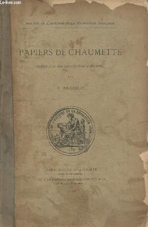 Bild des Verkufers fr Papiers de Chaumette - "Socit de l'histoire de la Rvolution franaise" zum Verkauf von Le-Livre