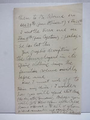 1902 ORIGINAL HANDWRITTEN LETTER BY REV. C. E. C. LILLINGSTONE FROM HOSPITAL IN PRETORIA SOUTH AF...