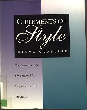 Seller image for C. Elements of Style for sale by books4less (Versandantiquariat Petra Gros GmbH & Co. KG)
