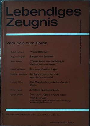 Bild des Verkufers fr Lebendiges Zeugnis - vom Sein zum Sollen. Mrz 1965, Heft 1/2 zum Verkauf von books4less (Versandantiquariat Petra Gros GmbH & Co. KG)