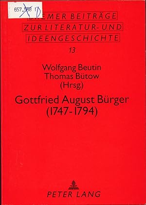 Imagen del vendedor de Gottfried August Brger (1747-1794) Beitrge der Tagung zu seinem 200. Todestag, vom 7. bis 9. Juni 1994 in Bad Segeberg a la venta por avelibro OHG