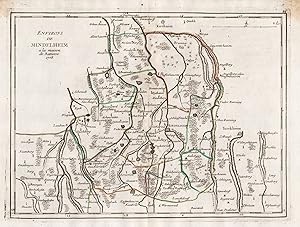 "Environs de Mindelheim" - Mindelheim Türkheim Bad Wörishofen Memmingen Pfaffenhausen map Karte L...